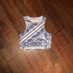 Blue and white crop top!